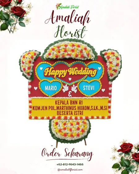 Papan Bunga Pernikahan Talaga Warna